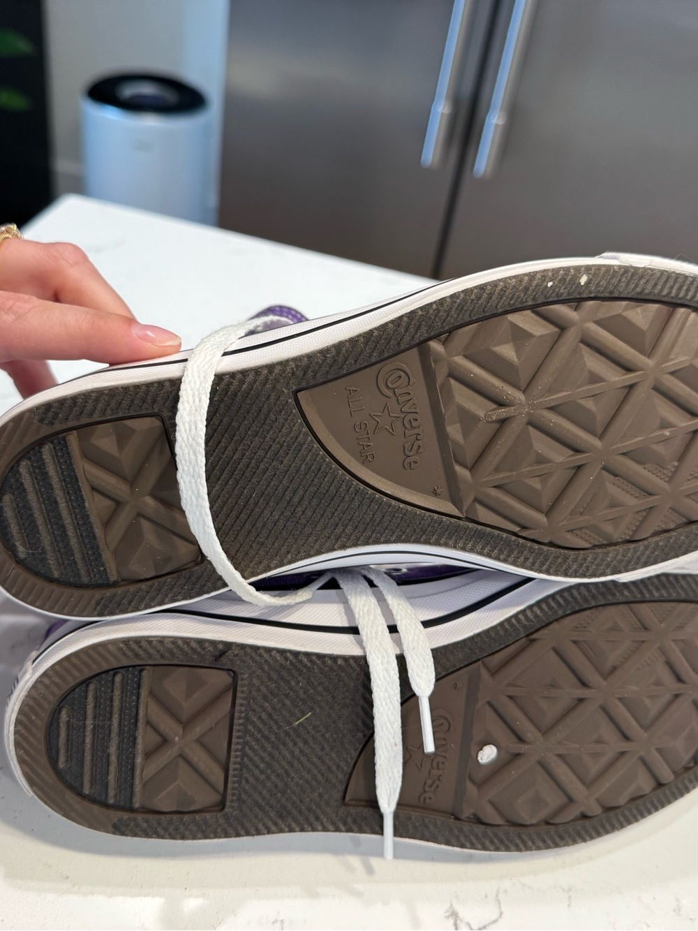 WOMEN'S 7.5 PURPLE CONVERSE CHUCK TAYLOR ALL STAR HIGH TOP CASUAL SHOES - Picture 8 of 8